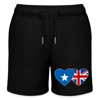 Somalia England Flagge Herz - Kinder Organic Joggingshorts Mini Bolter von Stanley/Stella - Schwarz - Vorne
