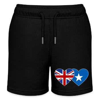 Angleterre Somalie Flag Heart - Short de jogging enfant bio Stanley/Stella - noir - Devant