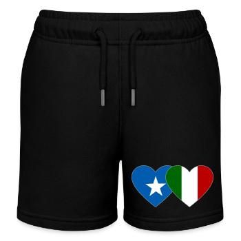 Somalia Italien Flagge Herz - Kinder Organic Joggingshorts Mini Bolter von Stanley/Stella - Schwarz - Vorne