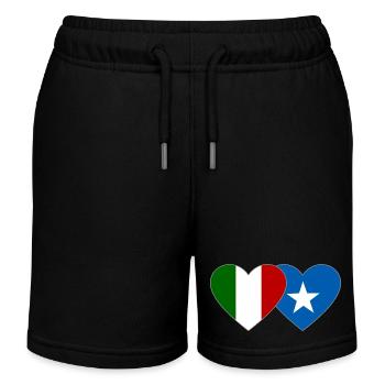 Italie Somalie Flag Heart - Short de jogging enfant bio Stanley/Stella - noir - Devant