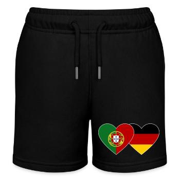 Portugal Allemagne Flag Heart - Short de jogging enfant bio Stanley/Stella - noir - Devant