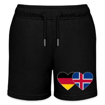 Deutschland Island Flagge Herz - Kinder Organic Joggingshorts Mini Bolter von Stanley/Stella - Schwarz - Vorne