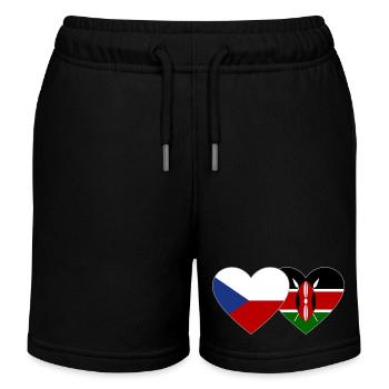 Tschechien Kenia Flagge Herz - Kinder Organic Joggingshorts Mini Bolter von Stanley/Stella - Schwarz - Vorne