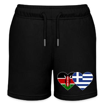 Kenya Grèce Flag Heart - Short de jogging enfant bio Stanley/Stella - noir - Devant