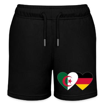 Algérie Allemagne Flag Coeur - Short de jogging enfant bio Stanley/Stella - noir - Devant
