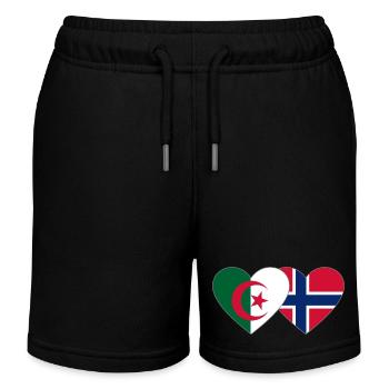 Algérie Norvège Flag Coeur - Short de jogging enfant bio Stanley/Stella - noir - Devant