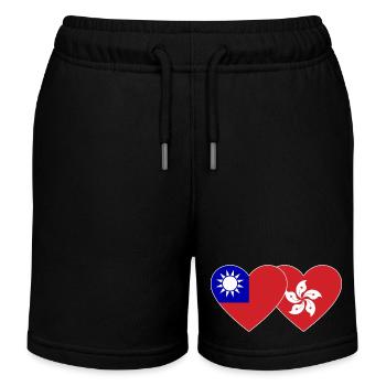 Taiwan Hongkong Flagge Herz - Kinder Organic Joggingshorts Mini Bolter von Stanley/Stella - Schwarz - Vorne