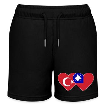 Türkiye Taiwan Flag Heart - Short de jogging enfant bio Stanley/Stella - noir - Devant