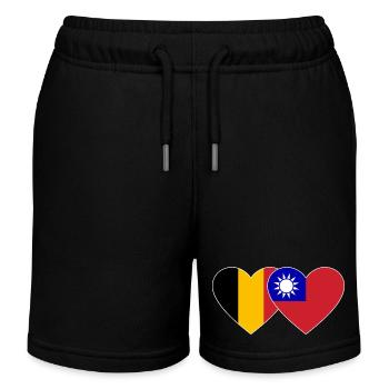 Belgique Drapeau de Taïwan Coeur - Short de jogging enfant bio Stanley/Stella - noir - Devant