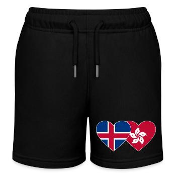 Island Hongkong Flagge Herz - Kinder Organic Joggingshorts Mini Bolter von Stanley/Stella - Schwarz - Vorne