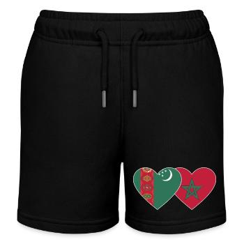 Cœur du drapeau ouïghour du Turkménistan - Short de jogging enfant bio Stanley/Stella - noir - Devant