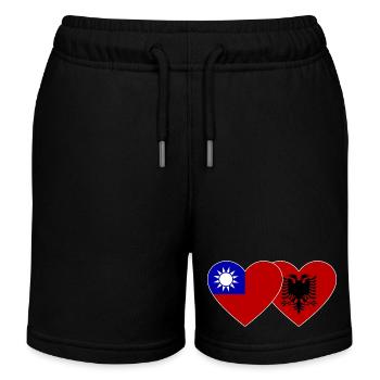 Taiwan Albanie Flag Heart - Short de jogging enfant bio Stanley/Stella - noir - Devant