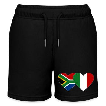 Afrique du Sud Italie Flag Heart - Short de jogging enfant bio Stanley/Stella - noir - Devant