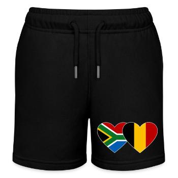 Afrique du Sud Belgique Flag Heart - Short de jogging enfant bio Stanley/Stella - noir - Devant