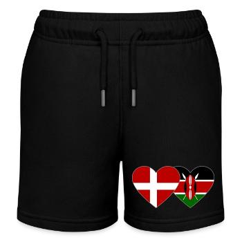 Danemark Kenya Flag Heart - Short de jogging enfant bio Stanley/Stella - noir - Devant