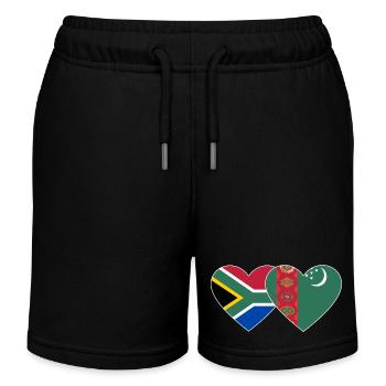 Afrique du Sud Turkménistan Flag Heart - Short de jogging enfant bio Stanley/Stella - noir - Devant