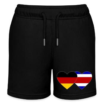 Germany Costa Rica Heart Flag - Kids Organic Sweat Shorts by Stanley/Stella - black - Front