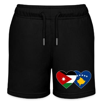Jordanie Bosnie Drapeau Coeur - Short de jogging enfant bio Stanley/Stella - noir - Devant