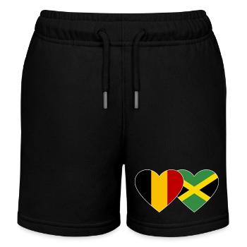 Belgien Jamaika Herz Flagge - Kinder Organic Joggingshorts Mini Bolter von Stanley/Stella - Schwarz - Vorne