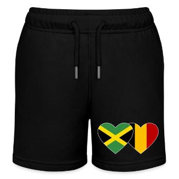 Jamaïque Belgique Drapeau du Cœur - Short de jogging enfant bio Stanley/Stella - noir - Devant