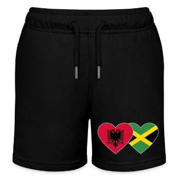 Albanie Jamaïque Drapeau du Cœur - Short de jogging enfant bio Stanley/Stella - noir - Devant