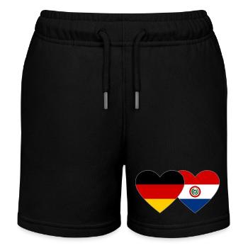 Germany Paraguay Heart Flag - Kids Organic Sweat Shorts by Stanley/Stella - black - Front