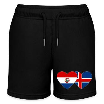 Paraguay Island Heart Flag - Kids Organic Sweat Shorts by Stanley/Stella - black - Front
