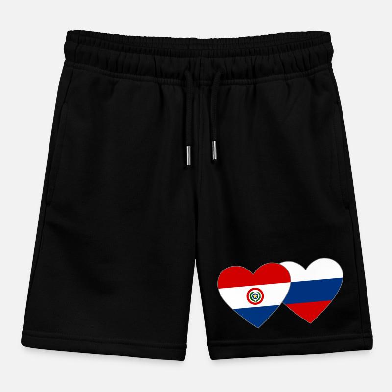 Paraguay Russie Drapeau du cœur Short de jogging enfant bio Stanley/Stella
