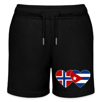 Norvège Drapeau de Cuba Cœur - Short de jogging enfant bio Stanley/Stella - noir - Devant