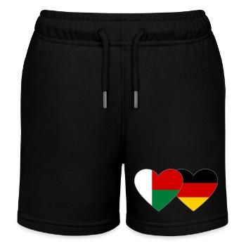 Madagascar Allemagne Drapeau du Cœur - Short de jogging enfant bio Stanley/Stella - noir - Devant