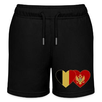 Belgien Montenegro Flagge - Kinder Organic Joggingshorts Mini Bolter von Stanley/Stella - Schwarz - Vorne