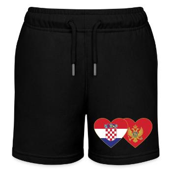 Kroatien Montenegro Flagge - Kinder Organic Joggingshorts Mini Bolter von Stanley/Stella - Schwarz - Vorne
