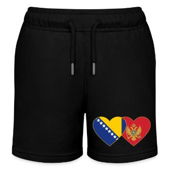 Bosnien Montenegro Flagge - Kinder Organic Joggingshorts Mini Bolter von Stanley/Stella - Schwarz - Vorne