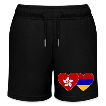 Hong Kong Armenien Flagge Herz - Kinder Organic Joggingshorts Mini Bolter von Stanley/Stella - Schwarz - Vorne