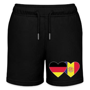 Deutschland Andorra Flagge Herz - Kinder Organic Joggingshorts Mini Bolter von Stanley/Stella - Schwarz - Vorne