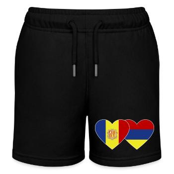 Andorra Armenien Flagge Herz - Kinder Organic Joggingshorts Mini Bolter von Stanley/Stella - Schwarz - Vorne