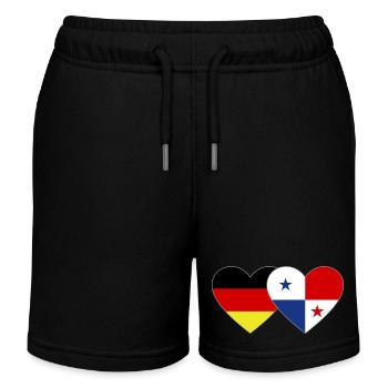 Germany Panama Flag Heart - Kids Organic Sweat Shorts by Stanley/Stella - black - Front