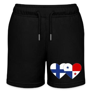 Finlande Panama Flag Heart - Short de jogging enfant bio Stanley/Stella - noir - Devant