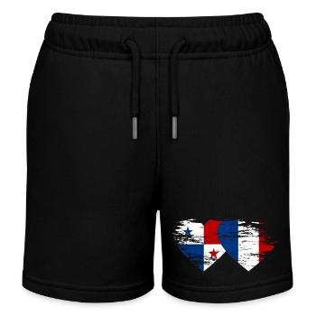 Panama France Flag Coeur - Short de jogging enfant bio Stanley/Stella - noir - Devant