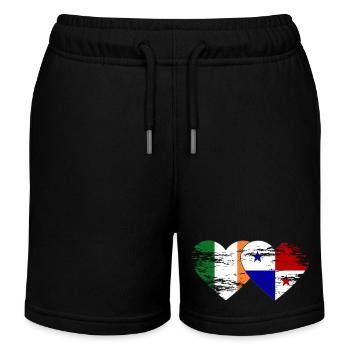 Ireland Panama flag used - Kids Organic Sweat Shorts by Stanley/Stella - black - Front