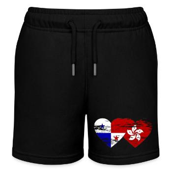 Panama Hong Kong flag used - Kids Organic Sweat Shorts by Stanley/Stella - black - Front