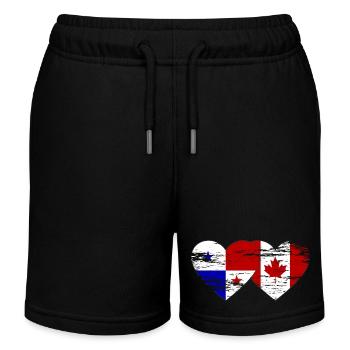 Panama Kanada Flagge used - Kinder Organic Joggingshorts Mini Bolter von Stanley/Stella - Schwarz - Vorne