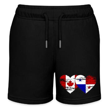 Canada Panama Drapeau utilisé - Short de jogging enfant bio Stanley/Stella - noir - Devant