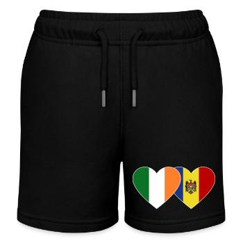 Irland Andorra Flagge Herz - Kinder Organic Joggingshorts Mini Bolter von Stanley/Stella - Schwarz - Vorne