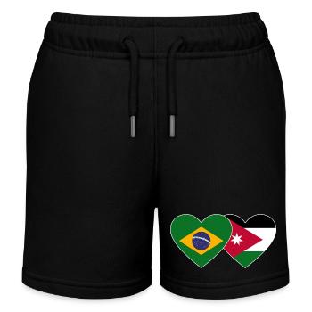 Brésil Jordan Drapeau Coeur - Short de jogging enfant bio Stanley/Stella - noir - Devant