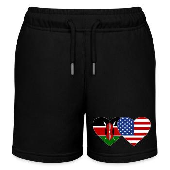 Kenya USA Flag Heart - Short de jogging enfant bio Stanley/Stella - noir - Devant