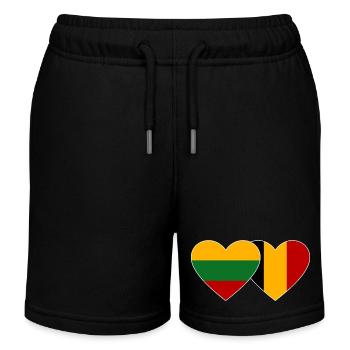 Lituanie Belgique Drapeau Coeur - Short de jogging enfant bio Stanley/Stella - noir - Devant