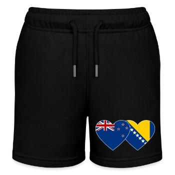 Drapeau de la Bosnie-Zélande - Short de jogging enfant bio Stanley/Stella - noir - Devant