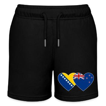 Bosnia New Zealand flag - Kids Organic Sweat Shorts by Stanley/Stella - black - Front