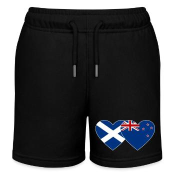 Écosse Nouvelle-Zélande Flag Heart - Short de jogging enfant bio Stanley/Stella - noir - Devant